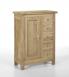 Farinier 1 porte 5 tiroirs ralis en Chne Massif de style Campagnard Finition Chne Naturel Bross