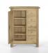 Farinier 1 porte 5 tiroirs ralis en Chne Massif de style Campagnard Finition Chne Naturel Bross