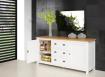 Buffet 3 portes Pablo ralis en Chne Massif de style Campagne Corps Ivoire n2 Plateau chne naturel SEULEMENT 1 DISPONIBLE