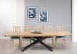 Table de repas Oliver ralise en fer et chne 180x100 Plateau avec 1 allonge incorpore de chaque ct (2 allonges)