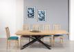 Table de repas Oliver ralise en fer et chne 180x100 Plateau avec 1 allonge incorpore de chaque ct (2 allonges)