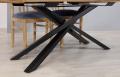 Table de repas Oliver ralise en fer et chne 180x100 Plateau avec 1 allonge incorpore de chaque ct (2 allonges)