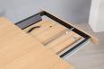 Table de repas Oliver ralise en fer et chne 180x100 Plateau avec 1 allonge incorpore de chaque ct (2 allonges)