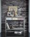 Console Marilou ralise en Chne de style Directoire Finition Chne Bross Gris et Tons Pastels