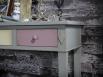 Console Marilou ralise en Chne de style Directoire Finition Chne Bross Gris et Tons Pastels