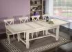 Table de ferme rectangulaire Axel ralise en Chne massif 200x100 + 2 allonges de 45 cm Finition Chne Bross