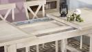 Table de ferme rectangulaire Axel ralise en Chne massif 200x100 + 2 allonges de 45 cm Finition Chne Bross
