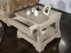 Petite table basse Ines ralise en chne de style Louis Philippe Finition Chne Bross Blanchi