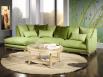 Table basse ronde Gal ralise en Chne Massif de style Louis Philippe Plateau Verre Diamtre 100