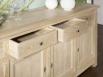Buffet 4 portes Amaury ralis en Chne Massif de style Campagnard Finition Chne bross blanchi