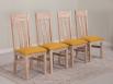 Lot de 4 Chaises L�onor r�alis�e en Ch�ne Massif  Finition Ch�ne Bross� Blanchi Assise tissu d'ameublement  SEULEMENT 1 Lot de 4 chaises (celles de la photographie)