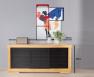 Buffet 3 portes coulissantes ralis en Chne Massif de style Contemporain 