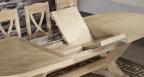 Table Monastre Olivier 220x110 ralise en Chne Massif 2 allonges portefeuille de 45 cm Finition Chne Bross Blanchi 