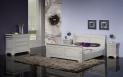 Lit Bateau 160x200 Etienne ralis en Chne Massif de style Louis Philippe Campagnard Finition Chne Bross Gris Perle