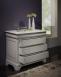 Commode 4 tiroirs Nicolas ralis en Chne Massif de style Louis Philippe Finition Chne Bross Gris Perle 