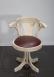 Fauteuil de Bureau Marc ralis en Chne Massif PIVOTANT ASSISE BORDEAUX Finition Chne Bross Blanchi