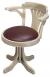 Fauteuil de Bureau Marc ralis en Chne Massif PIVOTANT ASSISE BORDEAUX Finition Chne Bross Blanchi