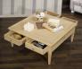 Table basse carre Justin ralise en Chne de style Directoire avec Marqueterie
