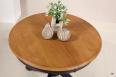 Table ronde pied central Anna ralise en Chne Massif de style Louis Philippe DIAMETRE 105 cm + 2 allonges de 40 cm