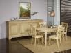 Table ovale 170*110 Mona, ralise en Chne Massif de style Louis Philippe 3 allonges de 40 cm Finition Chne Bross 