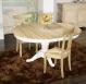 Table ronde pied central ralise en Chne Massif de style Louis Philippe DIAMETRE 120 + 2 allonges de 40 cm 