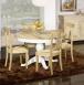 Table ronde pied central ralise en Chne Massif de style Louis Philippe DIAMETRE 120 + 2 allonges de 40 cm 