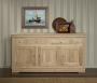 Buffet 3 portes 4 tiroirs Rose Des Vents ralis en chne massif de style Louis Philippe Finition Chne Bross Naturel
