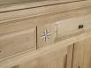 Buffet 3 portes 4 tiroirs Rose Des Vents ralis en chne massif de style Louis Philippe Finition Chne Bross Naturel