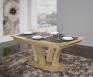 Table de repas Contemporaine 160x110 ralise en Chne massif avec cramique Finition CHENE BROSSE