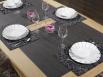 Table de repas Contemporaine 160x110 ralise en Chne massif avec cramique Finition CHENE BROSSE