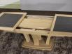 Table de repas Contemporaine 160x110 ralise en Chne massif avec cramique Finition CHENE BROSSE