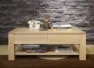 Table basse rectangulaire Jean-Gabriel ralise en Chne Massif Ligne Contemporaine 120*80 