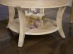 Table basse ronde Gal ralise en Chne Massif de style Louis Philippe Plateau Verre Diamtre 70 cm