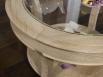 Table basse ronde Gal ralise en Chne Massif de style Louis Philippe Plateau Verre Diamtre 70 cm