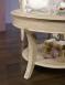 Table basse ronde Gal ralise en Chne Massif de style Louis Philippe Plateau Verre Diamtre 70 cm
