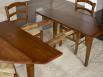Table  volets octogonale 120x120 ralise en Chne Massif 4 pieds fuseaux 2 allonges de 40 cm  CHENE BROSSE GRIS PERLE