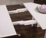Table  volets octogonale 120x120 ralise en Chne Massif 4 pieds fuseaux 2 allonges de 40 cm  CHENE BROSSE GRIS PERLE