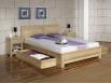 Lit Collection Nature 140*190 ralis en Chne massif  AVEC TIROIRS Finition chne Bross