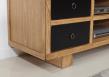 Meuble TV 4 tiroirs ralis en Chne Esprit industriel Finition Chne vieilli et bross noir us