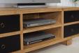 Meuble TV 4 tiroirs ralis en Chne Esprit industriel Finition Chne vieilli et bross noir us