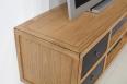 Meuble TV 4 tiroirs ralis en Chne Esprit industriel Finition Chne vieilli et bross noir us