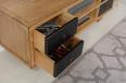 Meuble TV 4 tiroirs ralis en Chne Esprit industriel Finition Chne vieilli et bross noir us