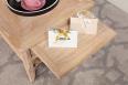 Table Basse Clment ralise en Chne de style Louis Philippe PLATEAU MARQUETE Finition Bross Blanchi