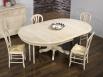 Table ronde Maude, pieds central DIAMETRE 140 ralise en Chne massif de style Louis Philipe FINITION CHENE BROSSE BLANCHI