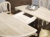 Table ronde Maude, pieds central DIAMETRE 140 ralise en Chne massif de style Louis Philipe FINITION CHENE BROSSE BLANCHI