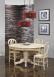 Table ronde Maude, pieds central DIAMETRE 140 ralise en Chne massif de style Louis Philipe FINITION CHENE BROSSE BLANCHI
