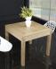 Table de repas 90x90 ralise en Chne massif de style Contemporain, plateau ouvert 180x90 Finition Bross Blanchi
