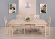 Table de Campagne 120x120 ralis en Chne Massif 2 allonges de 40 cm Finition Chne Bross Naturel