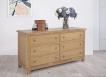Commode 6 tiroirs Loc, ralise en Chne Massif de style Campagnard Finition Chne Bross