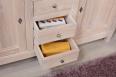 Petit buffet 2 portes 7 tiroirs Maxime ralis en Chne Massif de style Campagnard Finition Chne Naturel Bross Blanchi